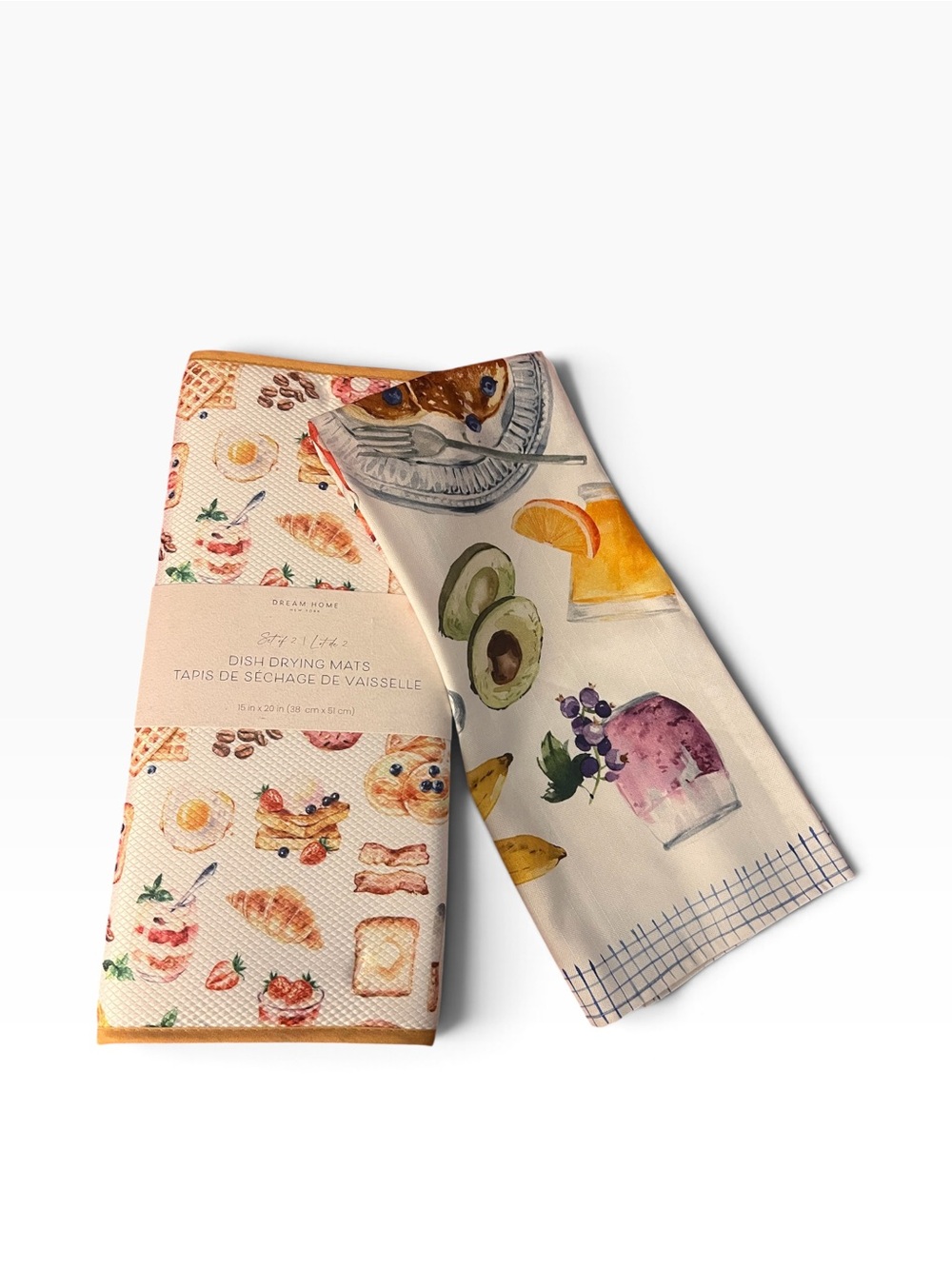 Sur La Table NWT Breakfast DishTowel and Set/2 Breakfast Drying Mats bundle